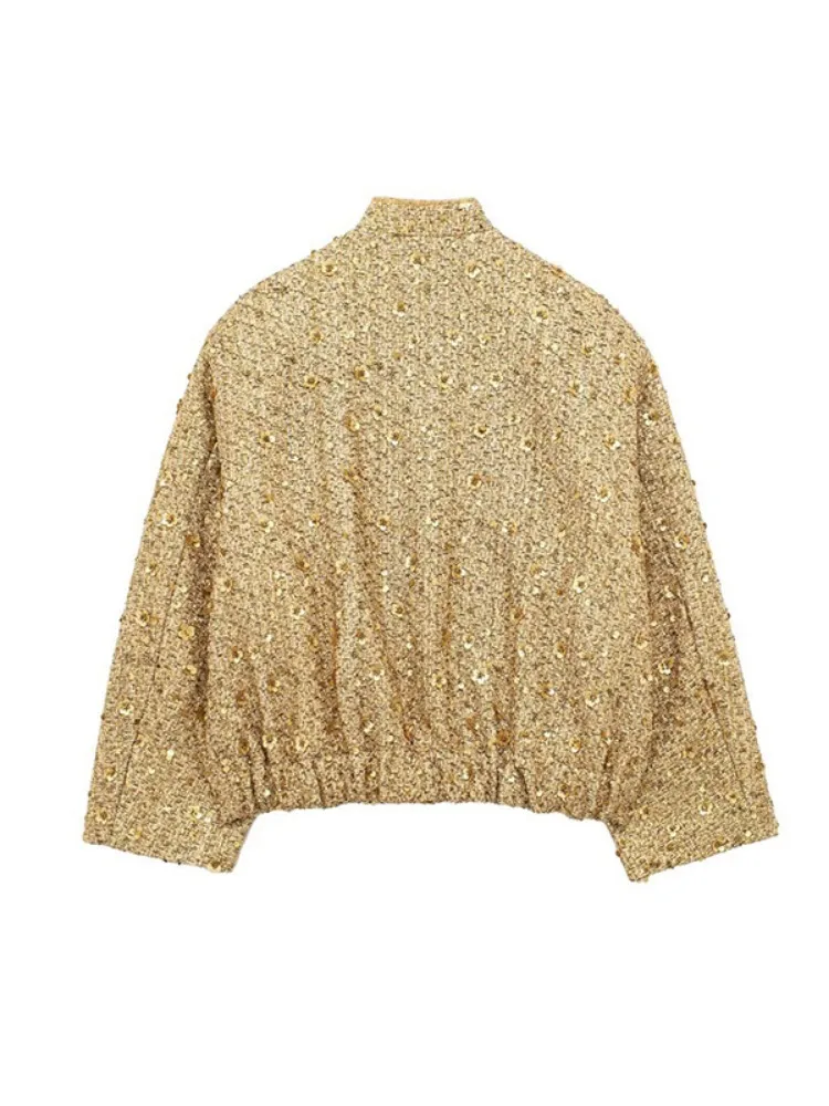 Женская куртка с блестками Freeacy осенняя Стильная верхняя одежда