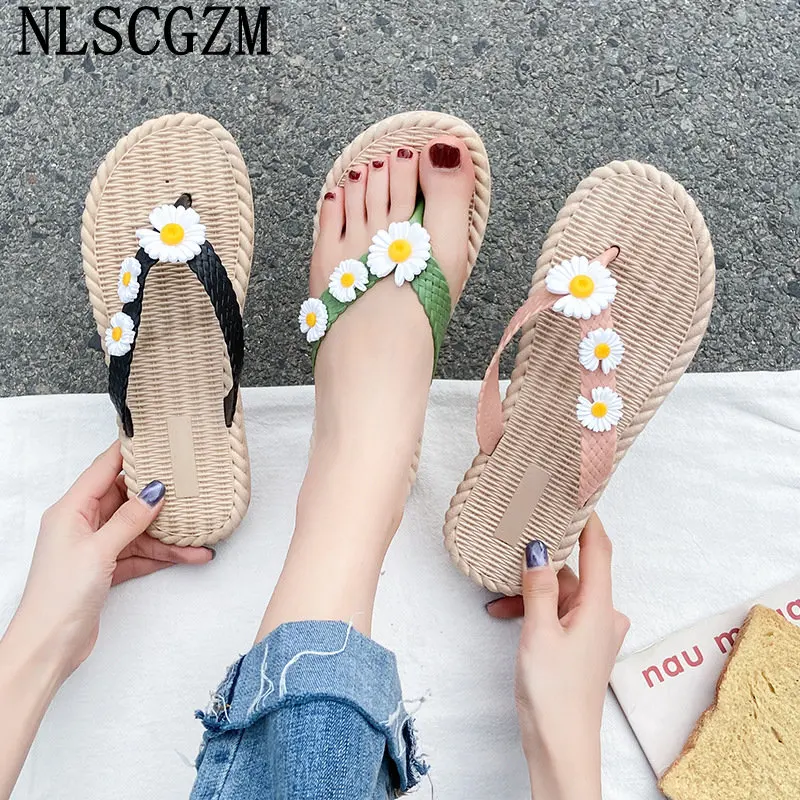 

Шлепанцы женские с цветами, роскошные пляжные тапки, летняя обувь