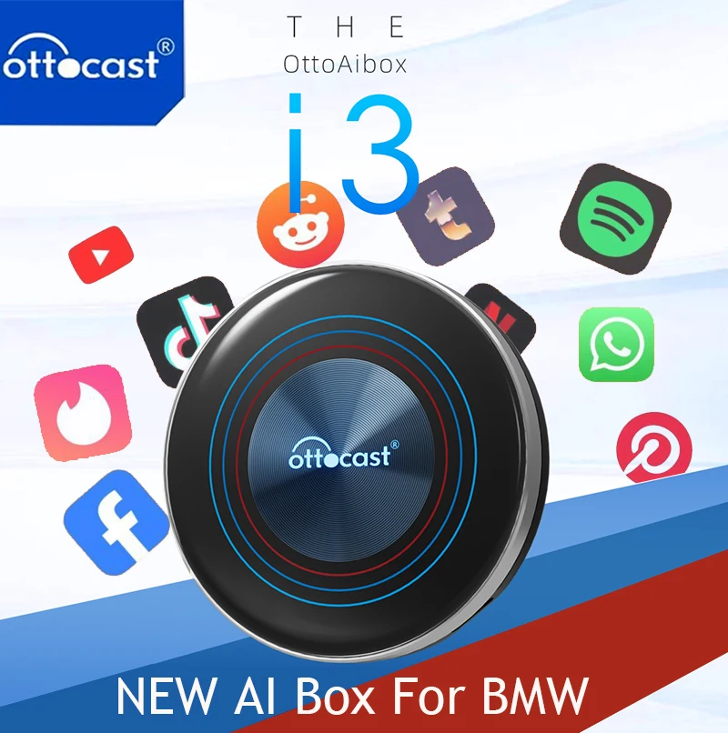 OTTOCAST Беспроводной Carplay Ai Box Android 13 Google Play Store Поддержка всех APP Netflix Youtube для BMW ID6-9