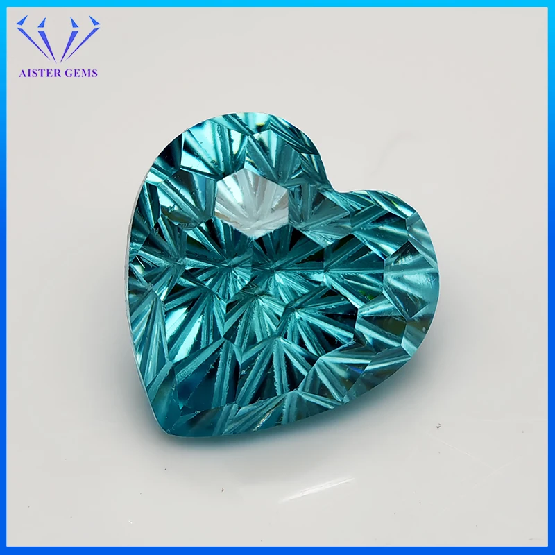 Новые драгоценные камни Paraiba синего цвета 6x6 мм в форме сердца с кубическим