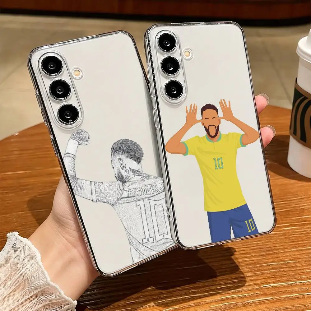 Фото Чехол для телефона с изображением футбольной иконы N-Neymar для Samsung A10,12,20,21S,30,31,40,50,51,52,70,71, прозрачный чехол №1