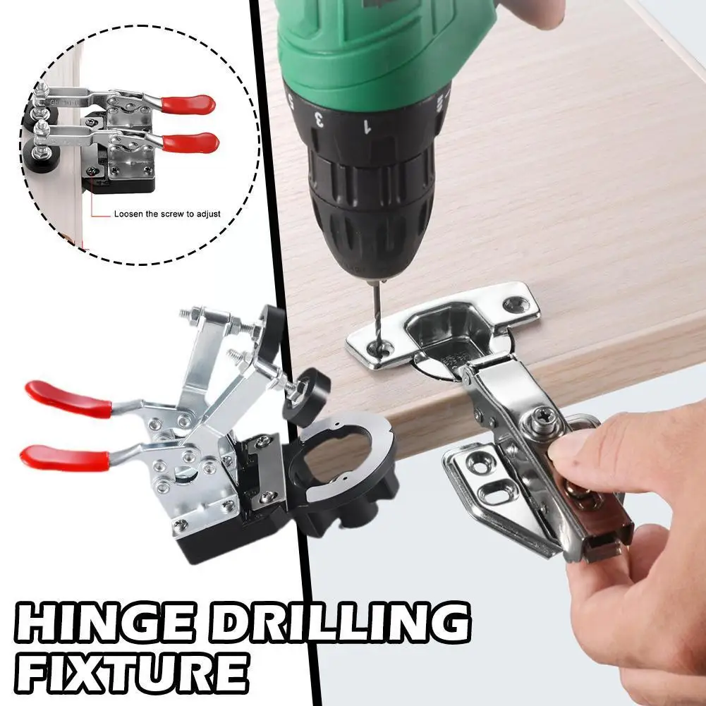 

One-body 35MM Hinge Jig Boring Hole Precision Drill Cabinet Hole Drilling Tapper Locator Woodwork Hinge Tool Opener Hinge G L0G4