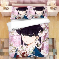 anime komi cant communicate 3d printed bedding set king duvet cover pillow case comforter cover bedclothes bed linens 04