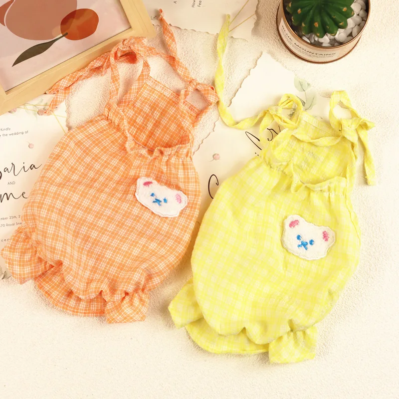 

Подтяжки, клетчатое платье, одежда для домашних животных, собаки, супер маленький симпатичный принт чихуахуа, летние маски для девушек