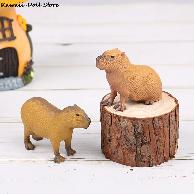New Simulation MIni Cute Wild Animals Model Capybara Action Figure Children's Collection Toy Gift Simulation Animals Model