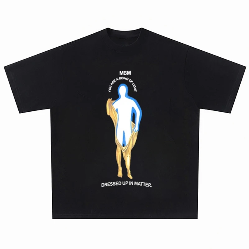 

Men Hip Hop Streetwear Washed Black Tshirt Vintage portrait Graphic T-Shirt Harajuku 2023 Summer T Shirt Cotton Tops Tees