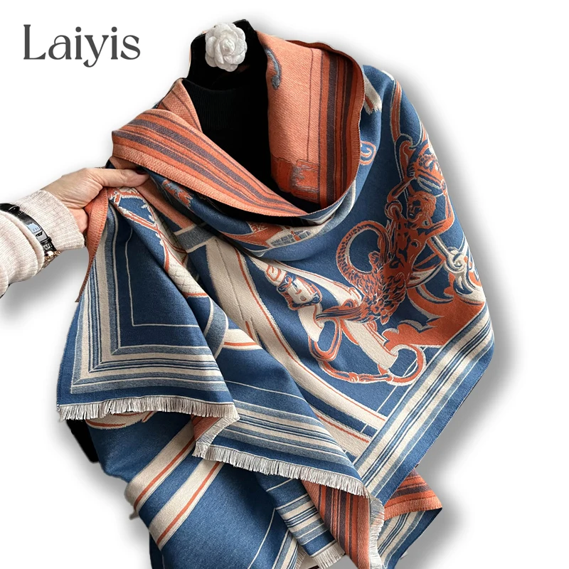 

2022 Fashion Caps Cashmere Scarf for Women Winter Shawl Warm Wraps Female Lady Wraps Bandana Pashmina Bufanda Poncho Foulard