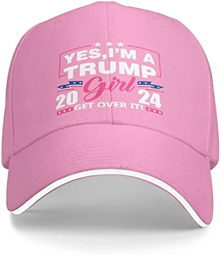 

Trump-2024-Yes-I'M-A-Trump-Girl-Get-Over-It Unisex Baseball Cap Sandwich Cap Casquette Dad Hat Cap Casquette Black
