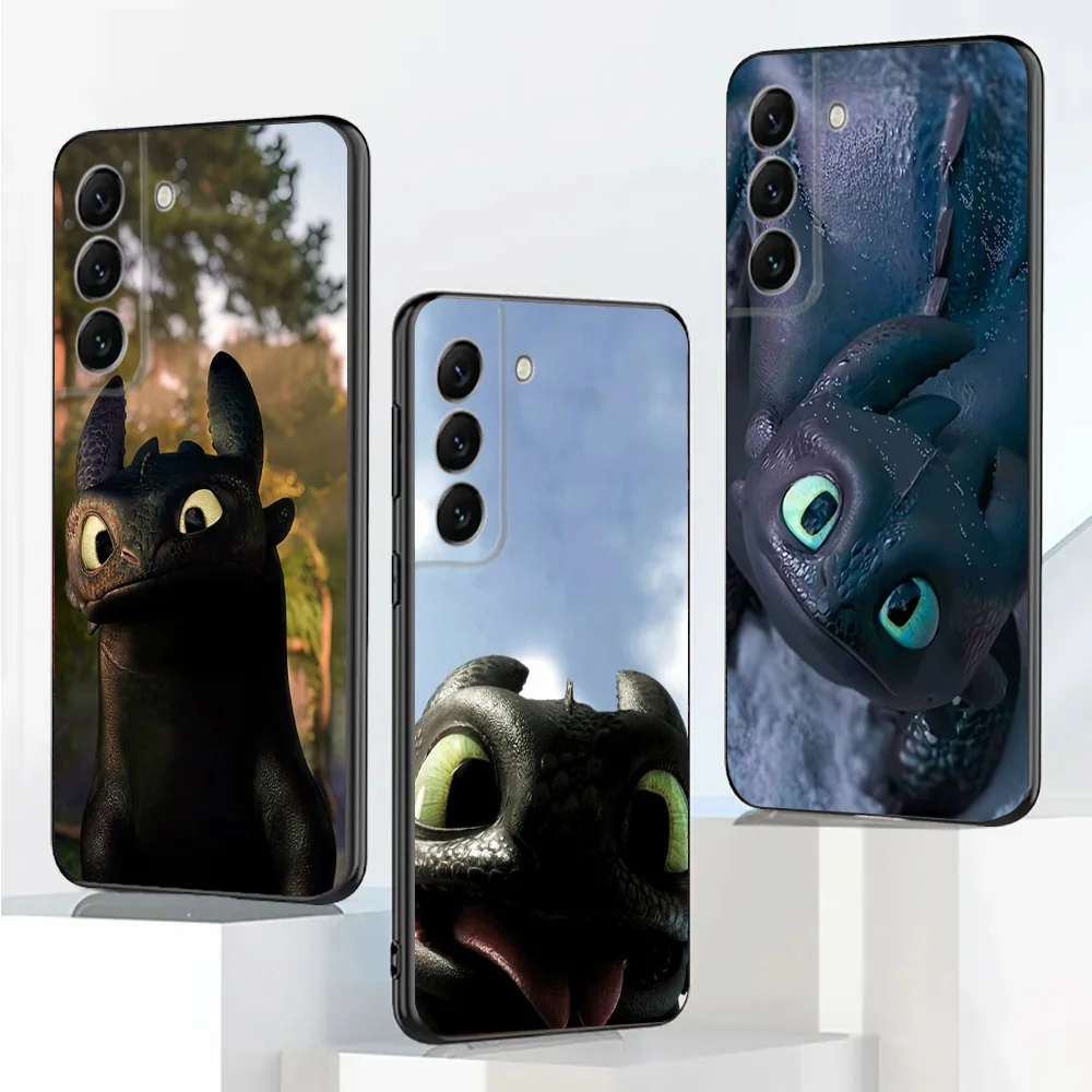Фото Милый чехол для телефона T-Toothless-S H-HTTYD для Samsung Galaxy A20, A21s, A22, A31, A32, A52, A53, A72, 73, A80, A91 Мягкий черный чехол №1