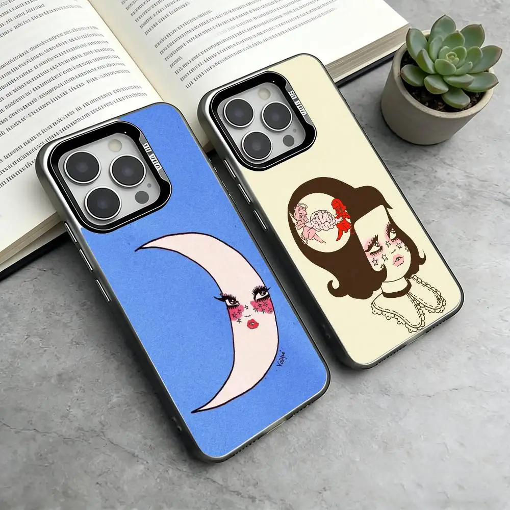 Фото Чехол для телефона Valfre P-Prints Art для iPhone 17, 16, 15, 14, 13, 12, 11 Plus, Pro Max, XS, цветной серебристый чехол-накладка №1