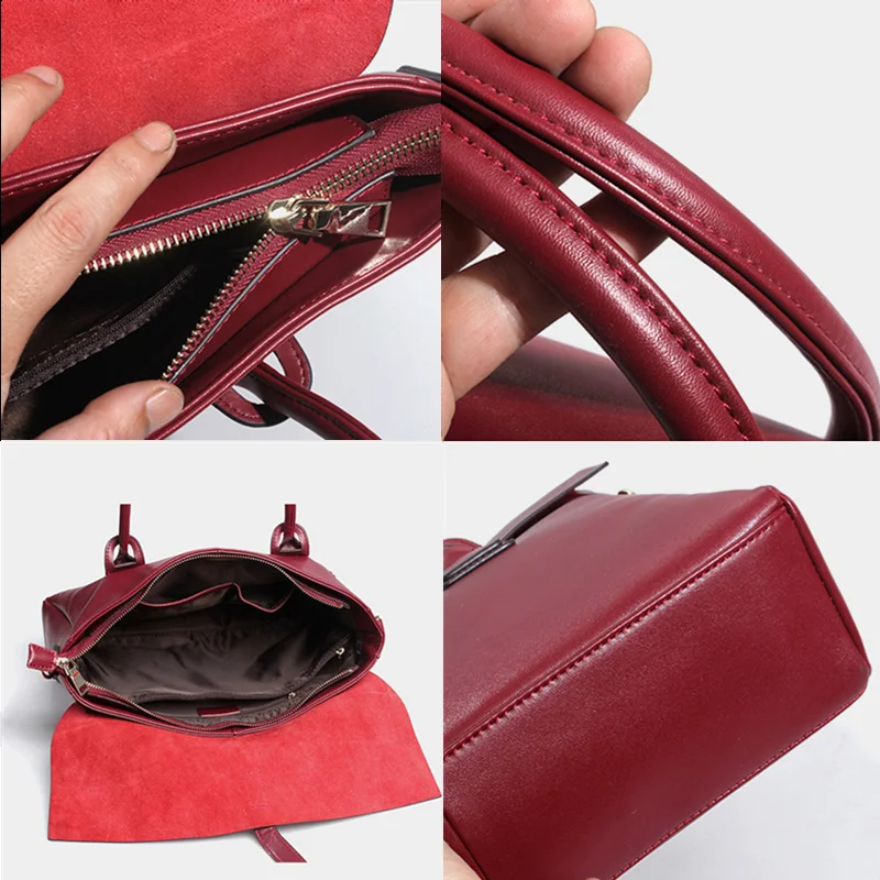 2022 new womens briefcase genuine leather laptop handbag business office shoulder bag ladies fashion female laptop briefcase free global shipping