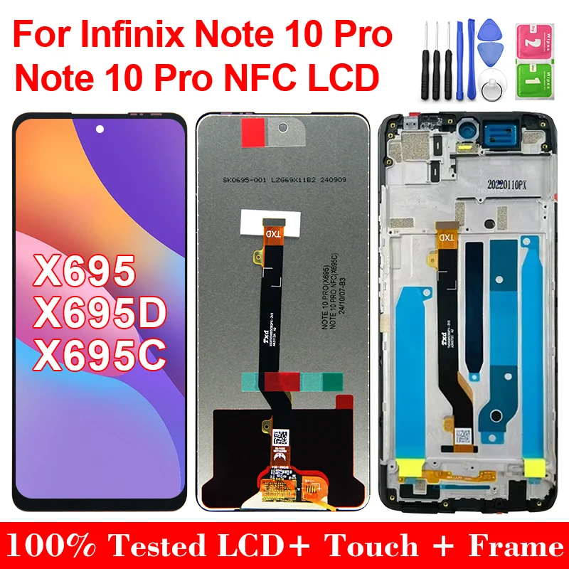 6 95-дюймовый дисплей для Infinix Note 10 Pro X695 X695D ЖК-дисплей с цифровым преобразователем