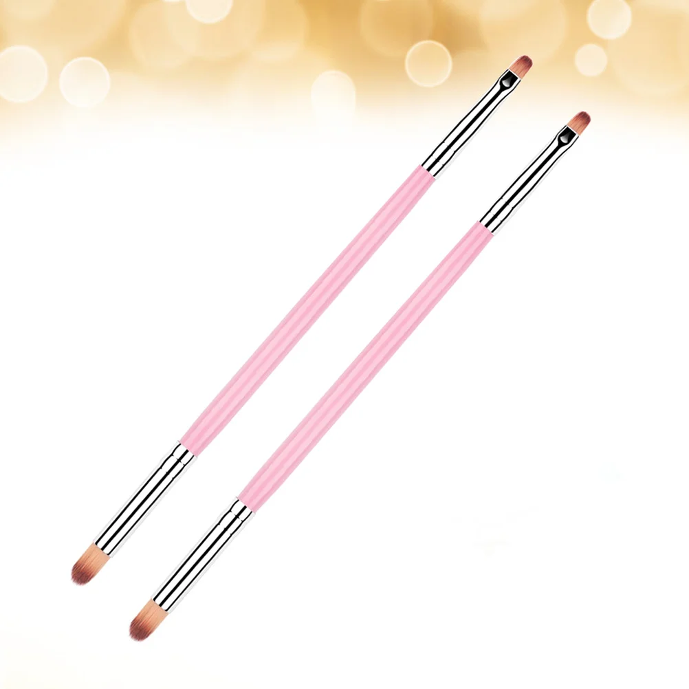 

2pcs Nail Brushes Double- headed Manicure Brushes Nail Dye Pens DIY Nail Painting Tools for Home Salon