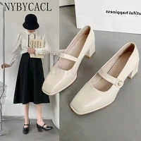 fashion womens shoes mary jane style ladies shoes low heel shallow mouth round toe solid color womens shoes party shoes new
