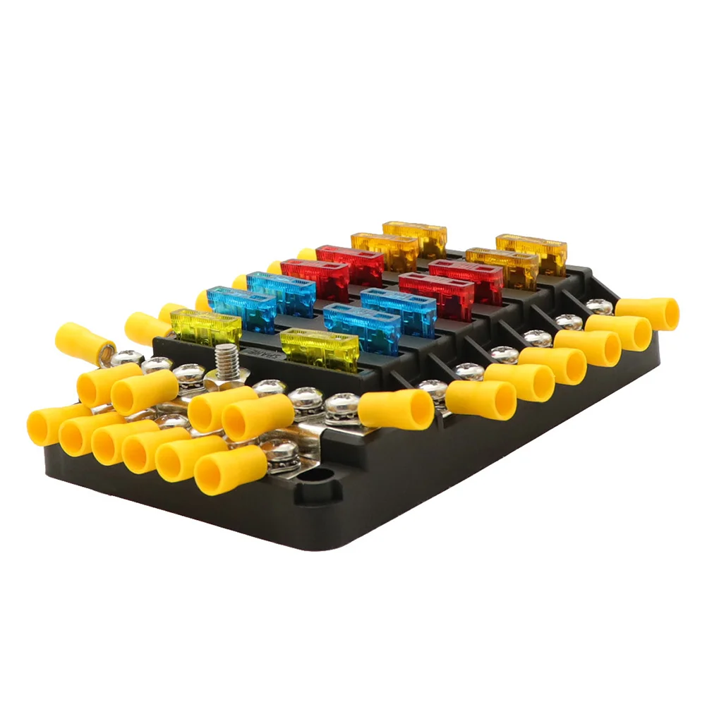 

12 Ways Fuse Box Holder with Warning Indicator with Fuse for Car Boat Marine