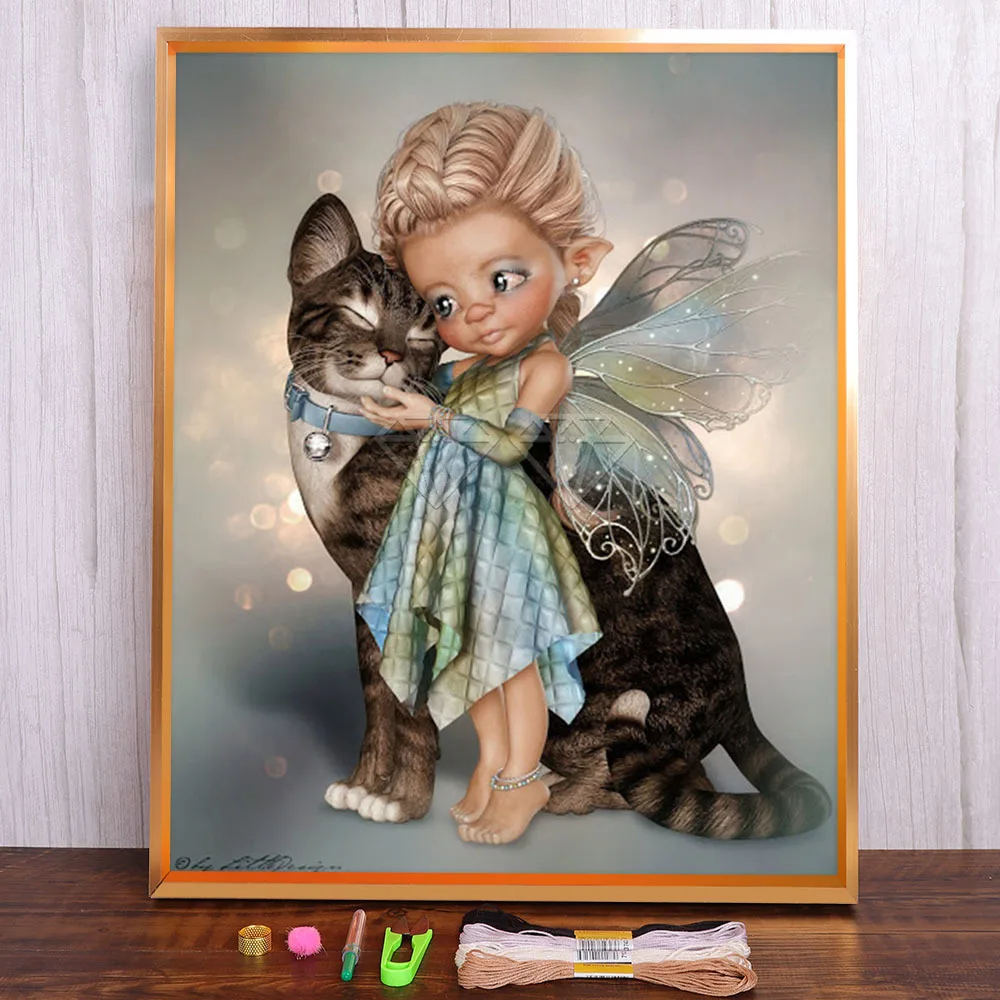 

Cartoon Joker Girl Boy Baby Ghost Printed 11CT Cross-Stitch Embroidery Complete Kit DMC Threads Painting Knitting Package