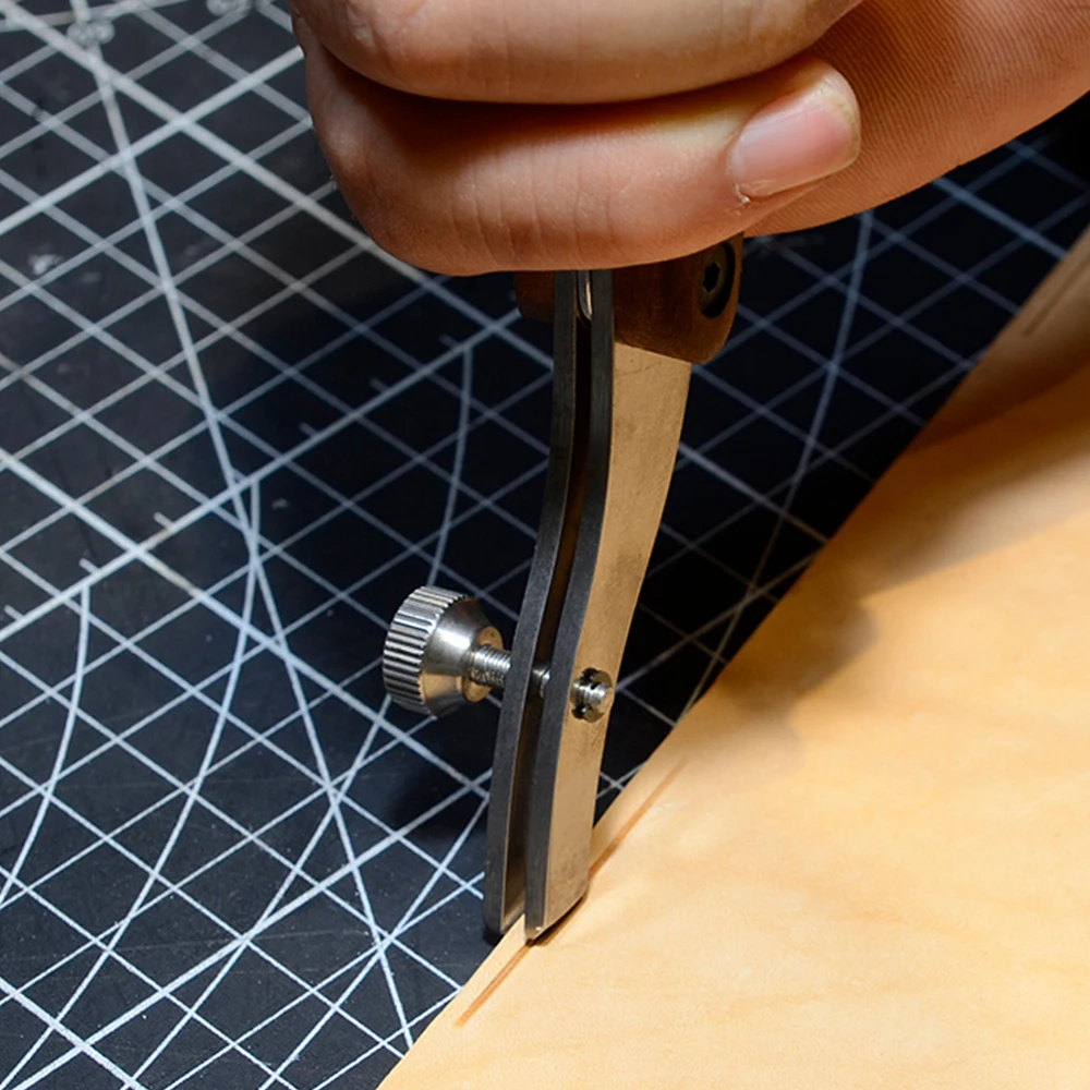 1 шт. держатель для краев Nattools канавок встроенный киля деревянная ручка кожаный