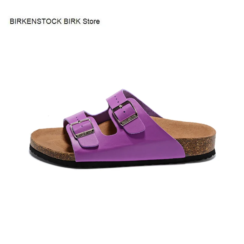 BIRKENSTOCK BIRK Slippers Men Summer Arizona Soft Sandals Men Leather Unisex Shoes Beach Slippers 802 Cork Sandals Size 35-46