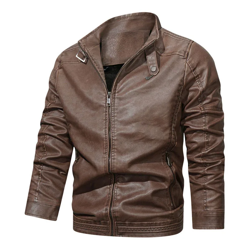 

Men's Pu Jacket Motorcycle Jacket Modern Tough Man Plush Leather Jacket Men's 2023 Personality Fashion Jacket New Winter