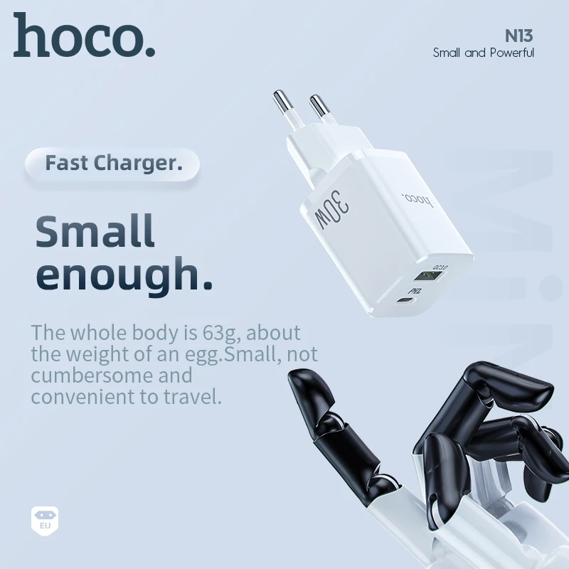 Hoco USB C PD30W Phone Charger QC3.0 USB Type C Fast Charging For Xiaomi Poco X3 Wall Travel PD Charger For iPhone 14 Accessorie