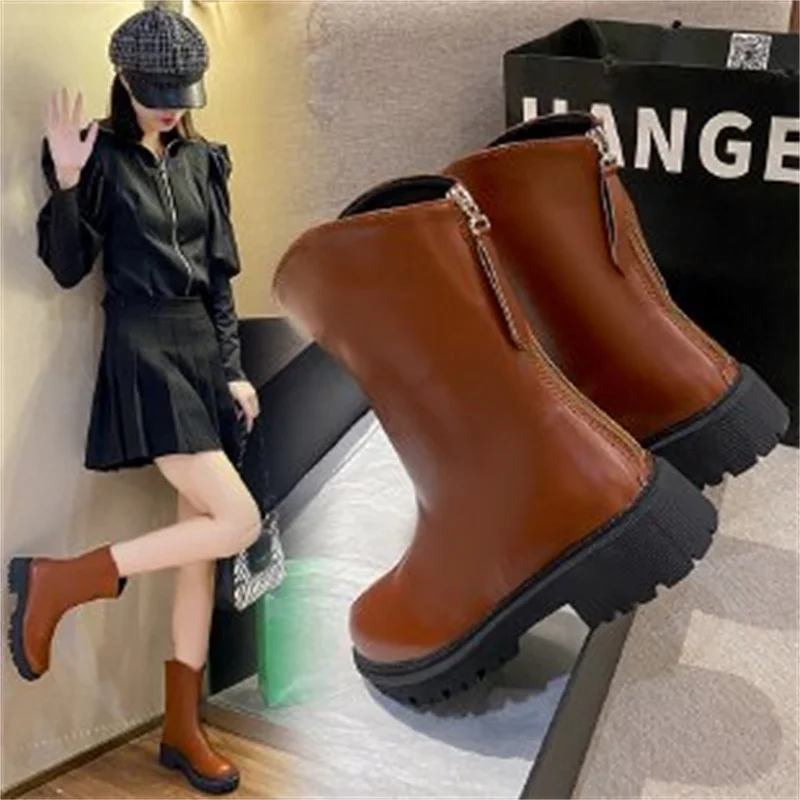 

2022 autumn and winter new net red popular all-match thick-soled women's boots fashion short boots women's skinny