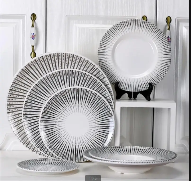 Набор меламиновой посуды круглая обеденная тарелка тарелки для стейка в стиле