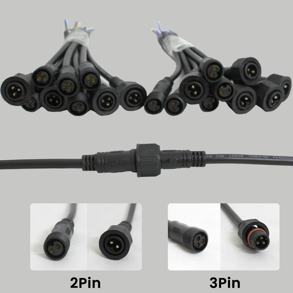 

YANKE 2Pin 3Pin 4Pin 5Pin IP68 водонепроницаемые разъемы для светодиодных лент 1/5/10 пар