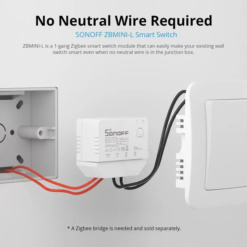 Умный мини-переключатель SONOFF ZigBee/Wi-Fi ZBMINI/ZBMINI-L/Mini R2 / MINI R3 через Ewelink Голосовое