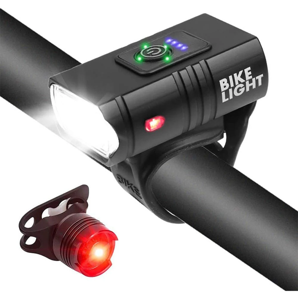 

T6 LED Bicycle Light Front USB Rechargeable Aluminum Alloy Bike Headlight High Beam Low Beam Light Flashlight Cycling Equipment