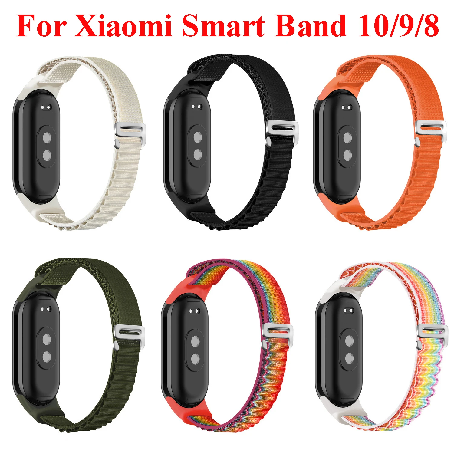 Фото Нейлоновый ремешок Alpine для Xiaomi Mi Smart Band 10/Band 9/Band 8, мягкий дышащий спортивный браслет для Miband 10 Miband 9 Miband8 №1