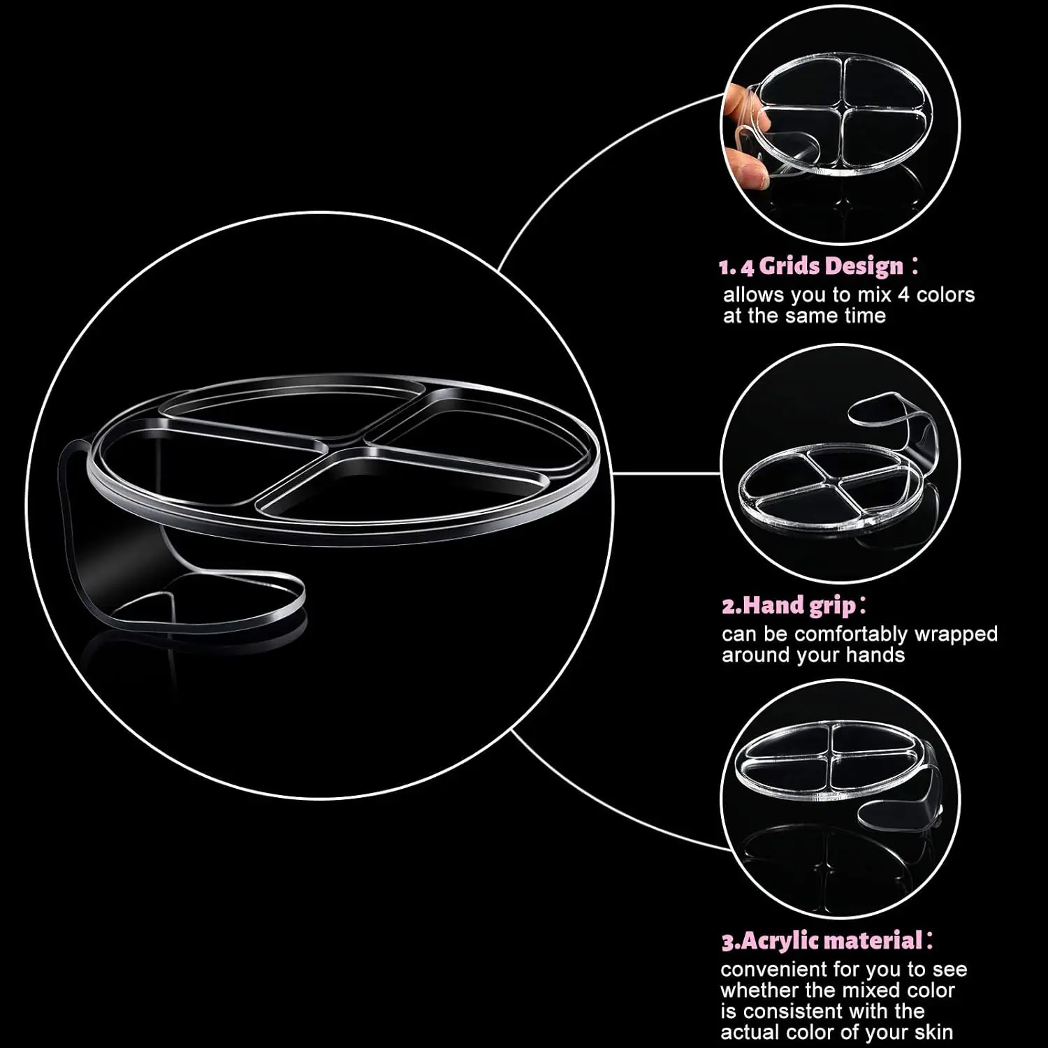 Палитра для смешивания лаков ногтей акриловые зеркальные маникюрные палитры