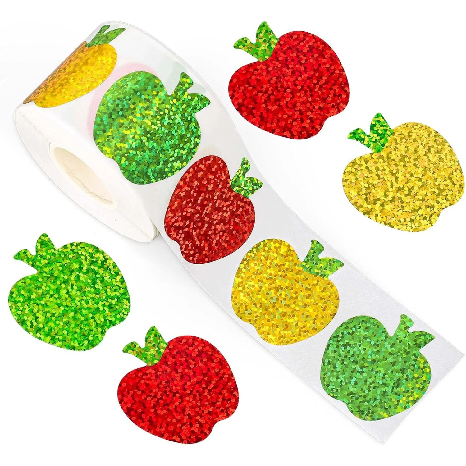 

Блестящие наклейки с яблоком 100-500 шт