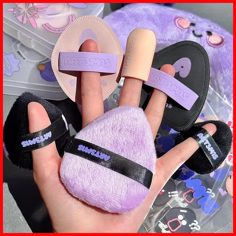 Пуховая пуховка ART3M1S большая Двусторонняя с пальцами Pai Ling sister Hey Black Dun