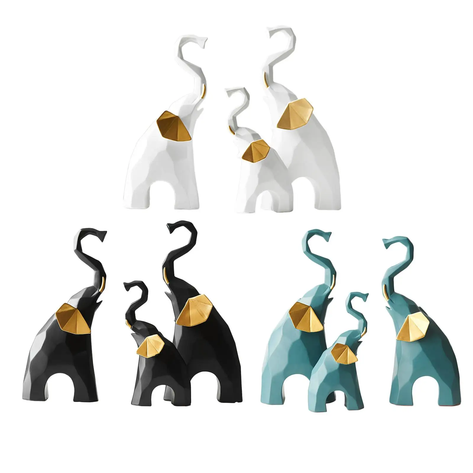 

3 шт. статуя слона абстрактные орнаменты скульптура Современная для рабочего стола