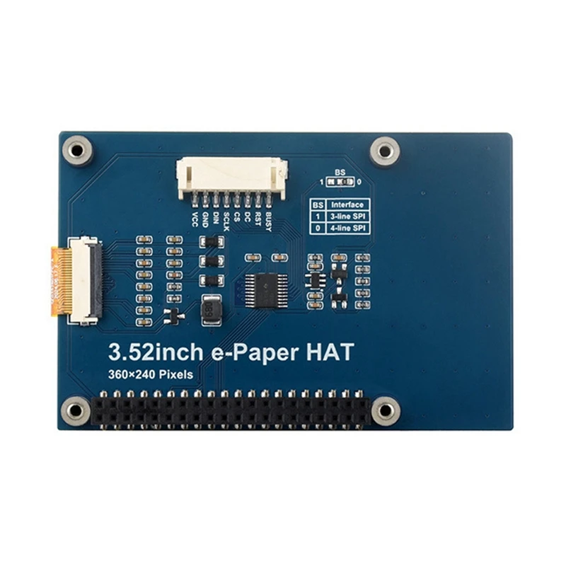3.52Inch E-Paper HAT 360 X 240 SPI Interface Ideal For Price Tags Shelf Labels Iindustrial Instruments