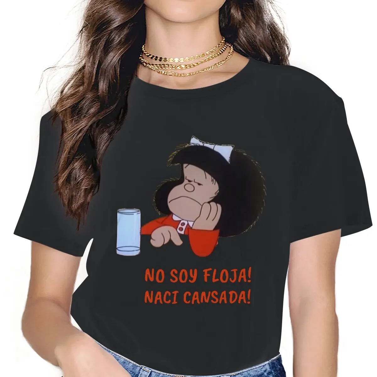 

Women Unhappy T Shirts Mafalda Cartoon Clothes Casual Short Sleeve O Neck Tees Printing T-Shirts