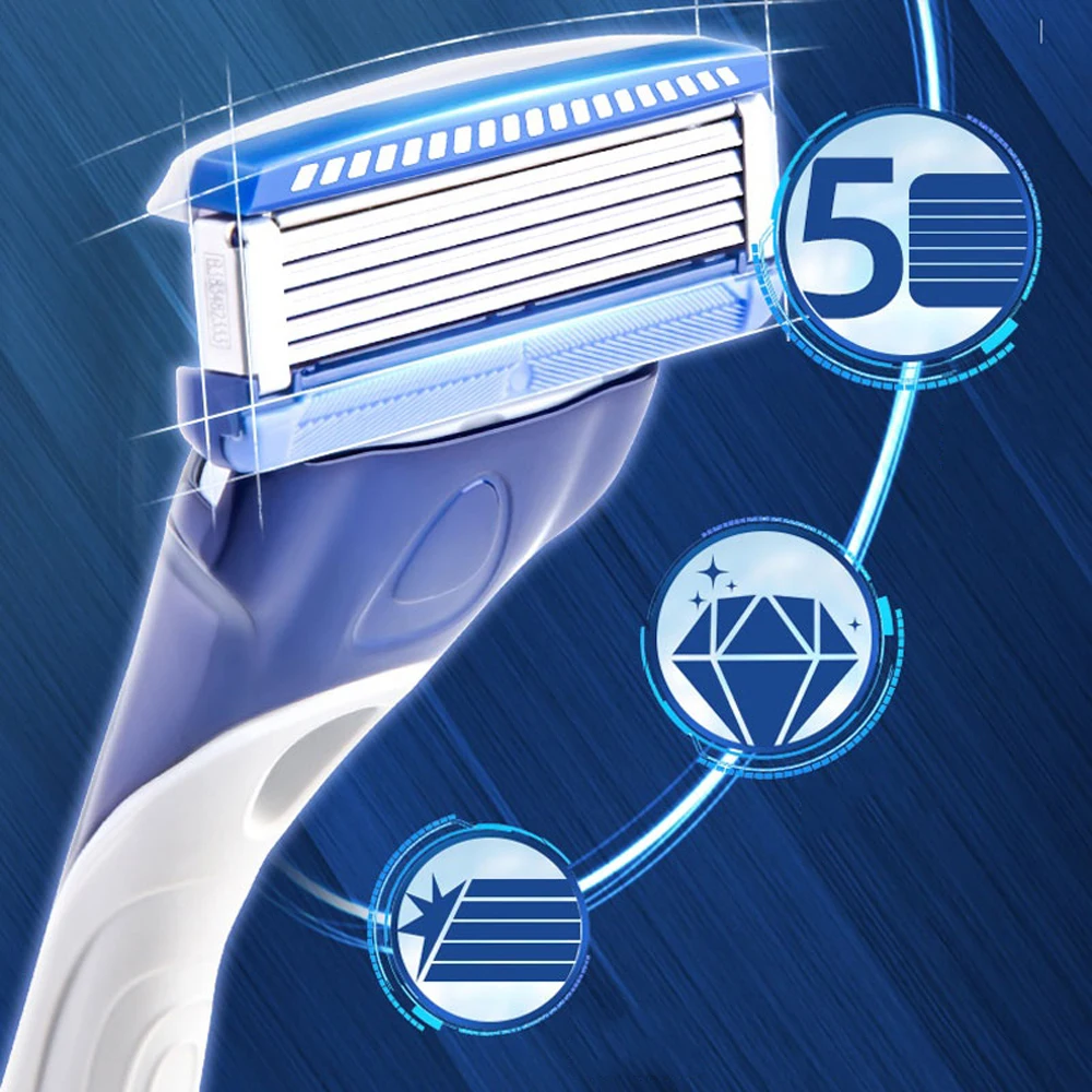 1 Razor + 7 Blades Schick Hydro5 Safety Set Manual Comfortable Men Shaver Beard Shaving Hair Styling Free Shipping | Красота и