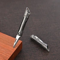 titanium alloy mini bamboo knife carry on portable keychain pendant unpacking express unpacking knife self defense knife