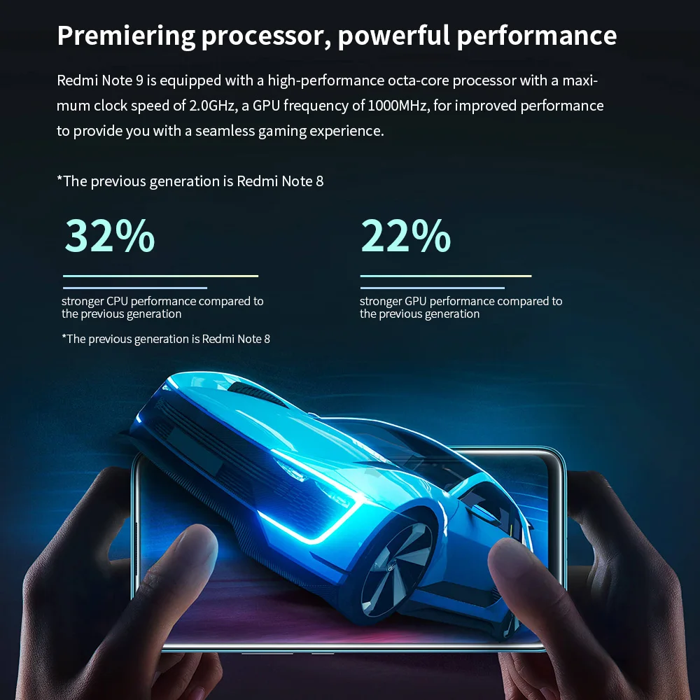 Global Version Xiaomi Redmi Note 9 3GB RAM 64GB 128GB ROM Smartphone MTK Helio G85 Octa Core 48MP Quad Rear Camera  5020mAh Cell