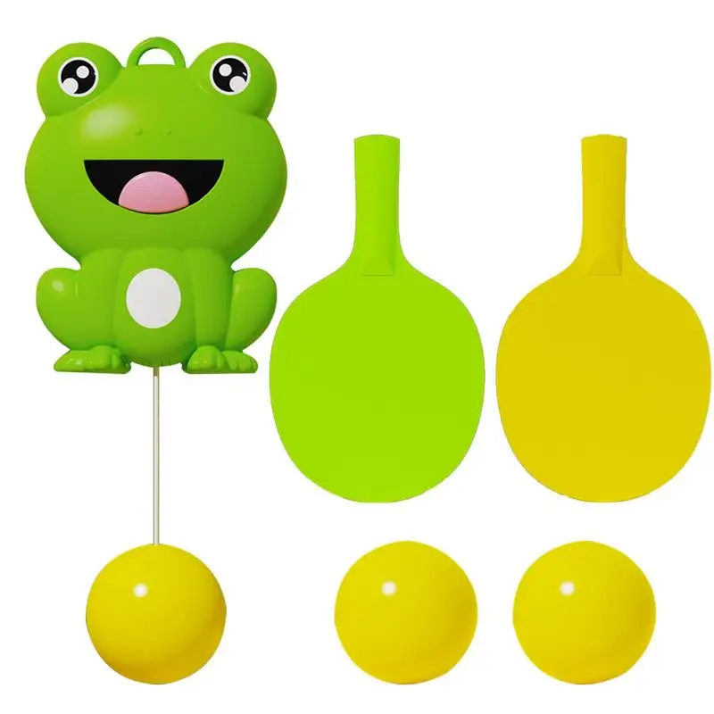 

Table Tennis Trainer Set Cute Frog Shape Ping Pang Trainer Toy For Kids Self To Practice Table Tennis No Table Required Indoor