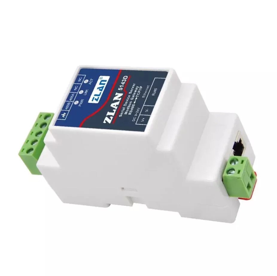Последовательный порт ZLAN5143D для монтажа на Din-рейку RS485 в TCP/IP Ethernet-конвертер Modbus RTU