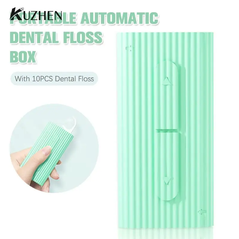 

Portable Automatic Dental Floss Storage Box Flosser Picks Toothpick Tooth Cleaning Oral Hygiene Care Floss Color Random