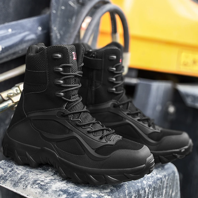 HIKEUP Famous Men Cross-Border Large Military Combat Boots Mountaineering Shoes Outdoor Field Training Boots