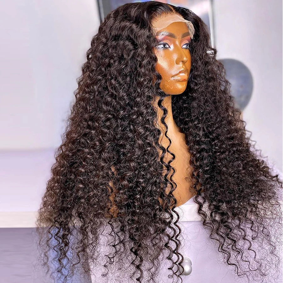 

26Inch Long Kinky Curly Lace Front Wig For Black Women With BabyHair Natural Hiarline Heat Resistant Glueless 200 Density Daily