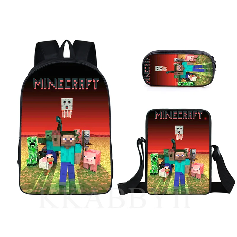 Школьный ранец MINECRAFT Game дорожный рюкзак сумка на плечо чехол-карандаш 3 шт.