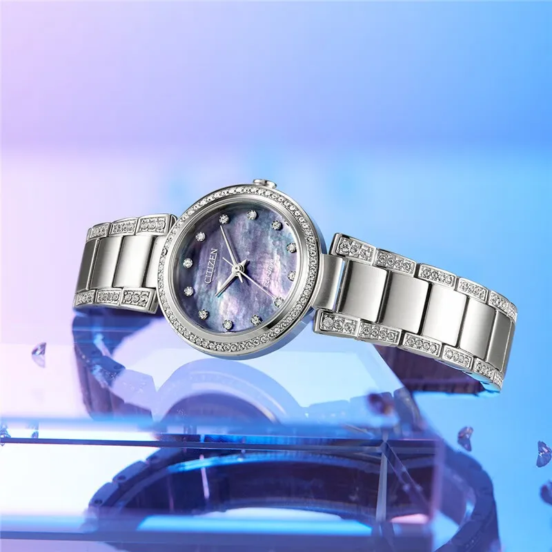 Часы CITIZEN женские японские часы водонепроницаемые из нержавеющей стали Eco-Drive