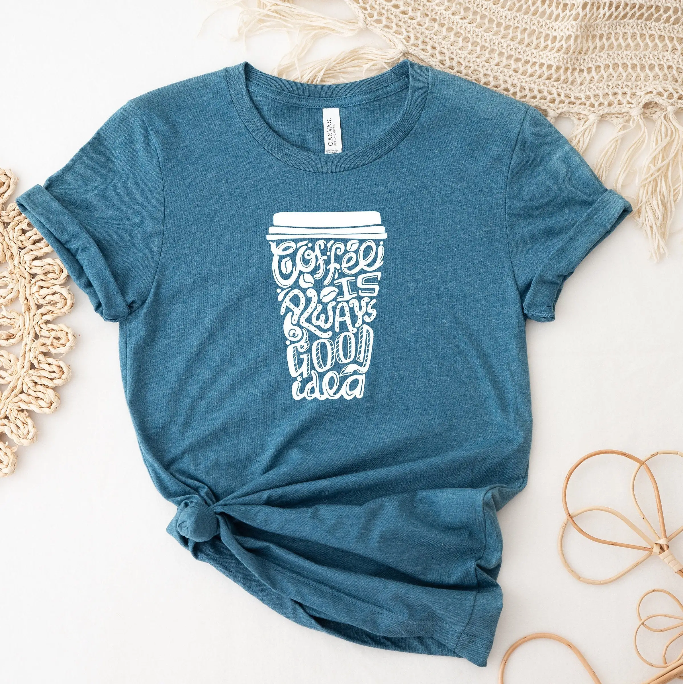 Кофе-это всегда хорошая идея футболка забавная влюбленная