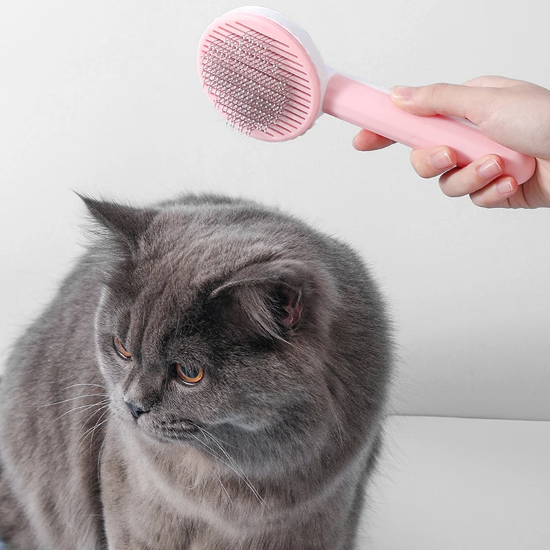 

Cat Brush Pet Comb Self Cleaning Slicker Brush Remove Hair Grooming Brush Pet Dematting Comb Beauty Slicker Dog Comb