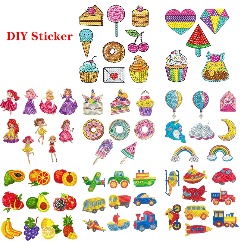 

5-9 шт., детские наклейки для рисования по номерам