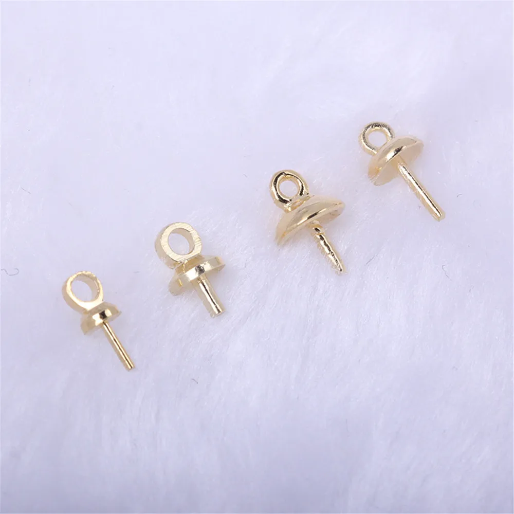 

Медный позолоченный внутренний жемчужный кулон с золотым покрытием 14K18K, шапочка-держатель для бусин, серьги в виде овечьих глаз, материал для аксессуаров ручной работы «сделай сам»
